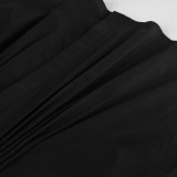 Women's Cotton Khaki Pleated Peter Pan Collar Tie Slim-Fit Career Shirt