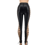 Spring Women's Chic Casual Slim-Fit Crisscross Lace-Up Pants