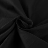 Women's Cotton Khaki Pleated Peter Pan Collar Tie Slim-Fit Career Shirt