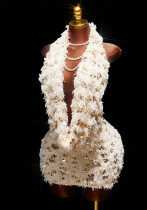 Women's Chic Slim-Fit Sequin Halter Neck Low Back Mini Dress