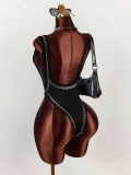 Women's Holiday Solid Color Slim-Fit Sexy One-Piece Bodysuit