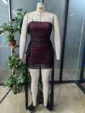 Women's Chic Mesh Strapless Tight-Fitting Evening Dress