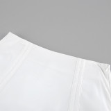 Women's Cotton Irregular Slit Ruffle Long Skirt