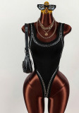 Women's Holiday Solid Color Slim-Fit Sexy One-Piece Bodysuit