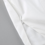 Women's Cotton Irregular Slit Ruffle Long Skirt