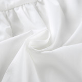 Women's Cotton Irregular Slit Ruffle Long Skirt