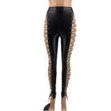 Spring Women's Chic Casual Slim-Fit Crisscross Lace-Up Pants