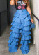 Women's Fashion Layered Ruffle Mid-Waist Casual Pants