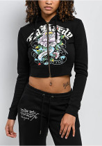 Women Printed Long Sleeve Hoodies and Pant Two-Piece Set