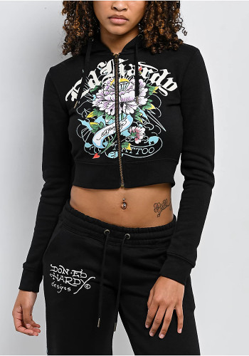 Women Printed Long Sleeve Hoodies and Pant Two-Piece Set