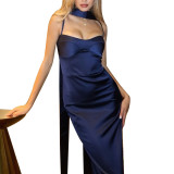 Women Sexy Backless Solid Bodycon Dress