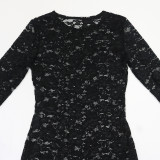 Women Lace Round Neck Dress