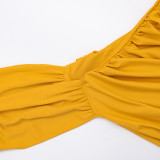 Women Sexy Slash Shoulder Lace-Up Dress