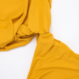 Women Sexy Slash Shoulder Lace-Up Dress