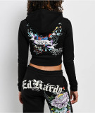 Women Printed Long Sleeve Hoodies and Pant Two-Piece Set