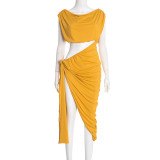 Women Sexy Slash Shoulder Lace-Up Dress