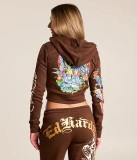 Women Print Hoodies and Pant Casual Two-Piece Set