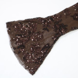 Women Round Neck Long-Sleeved Sexy Sequined Party Dress