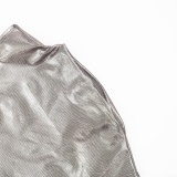 Women Sexy Solid Sleeveless See-Through Dress