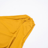 Women Sexy Slash Shoulder Lace-Up Dress