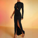 Women Autumn/Winter Sexy Slit Elegant Maxi Dress