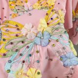 Women Butterfly Rhinestone Short Sleeve T-Shirt Top + Shorts Two-Piece Set