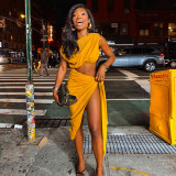 Women Sexy Slash Shoulder Lace-Up Dress