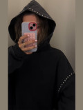 Women Autumn/Winter American-Style Beaded Long-Sleeved Hoodies
