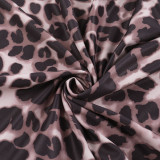 Women Spring Strapless Leopard Print Bodycon Dress