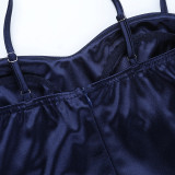 Women Sexy Backless Solid Bodycon Dress