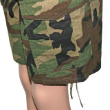 Women Casual Pocket Camouflage Cargo Shorts