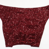 Women V-Neck Lace-up Backless Sexy Crop Top and Bodycon Skirt Two-Piece Set