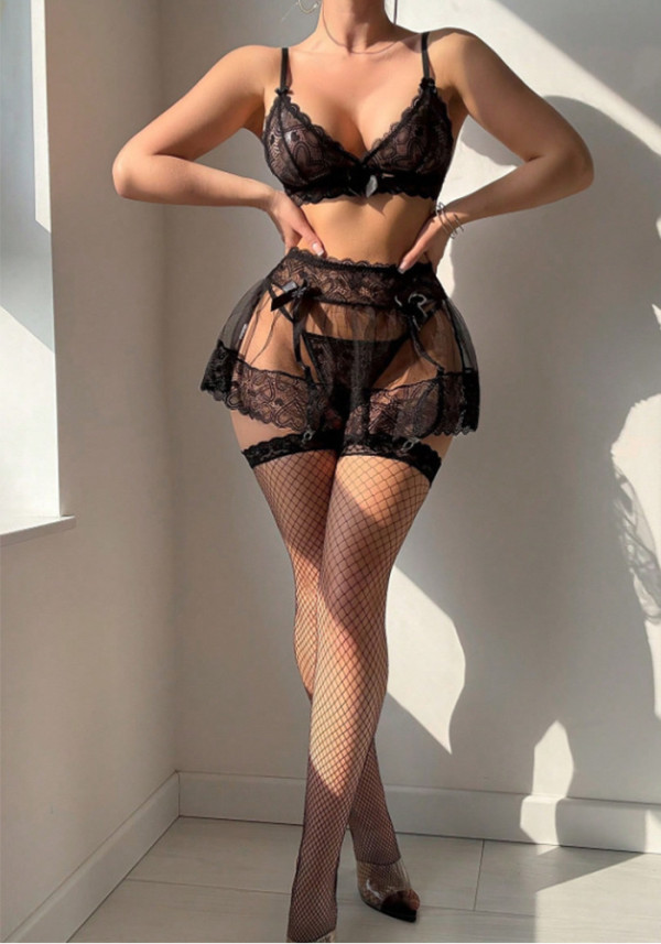 Plus Size Women's Sexy Role Play Lingerie Pajama Set