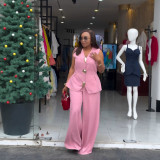 Women's African Casual Career Sleeveless Vest & Pants Two-Piece Set
