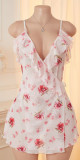 Women's Mesh Printed Lace Sexy Strap Nightdress Homewear