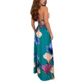 Spring/Summer Women's Printed Loose Holiday Slit Party Dress