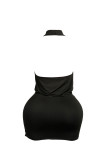 Women's Solid Halter Neck Low Back Sexy Bodycon Mini Dress