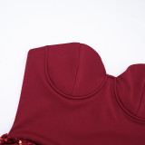 Winter Women's Casual Asymmetric Draped Sleeveless Bodycon Mini Dress