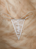 Spring/Summer Women's Lace Mesh See-Through Open-Crotch Lingerie Set