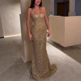 Spring/Summer Women's Sequin Halter Neck Party Casual Dress