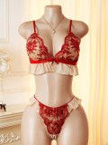 Spring/Summer Women's Luxury Embroidered Lace Sexy Bra Lingerie Set
