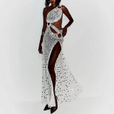 Spring/Summer Women's Sequin Slash Shoulder Holiday Loose Dress