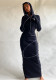 Spring Women's Solid Hooded Long Sleeve Street Style Bodycon Long Dress