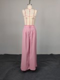 Women's African Casual Career Sleeveless Vest & Pants Two-Piece Set