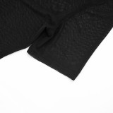 Spring Women's Solid Casual Short Sleeve Jumpsuit Dress Set