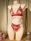 Spring/Summer Women's Luxury Embroidered Lace Sexy Bra Lingerie Set