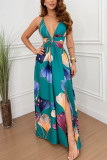 Spring/Summer Women's Printed Loose Holiday Slit Party Dress
