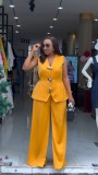 Women's African Casual Career Sleeveless Vest & Pants Two-Piece Set