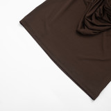 Spring Women's Solid Plunge Neck Lace-up Backless Mesh Long Sleeve Bodycon Mini Dress