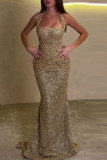 Spring/Summer Women's Sequin Halter Neck Party Casual Dress